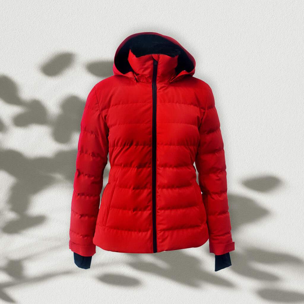 A down winter jacket manufactured by Itorch Apparel.