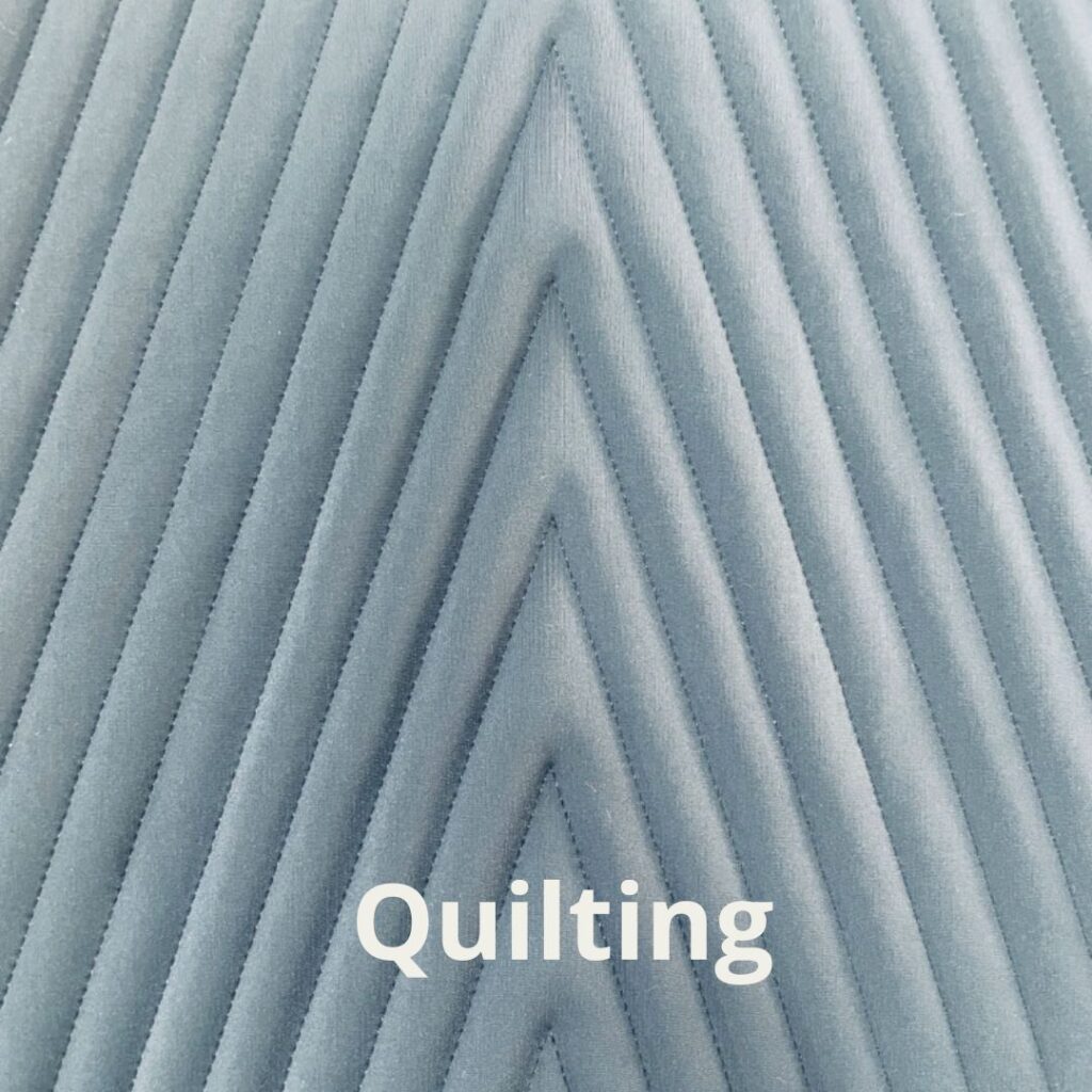 V-shaped quilting pattern on a winter jacket.