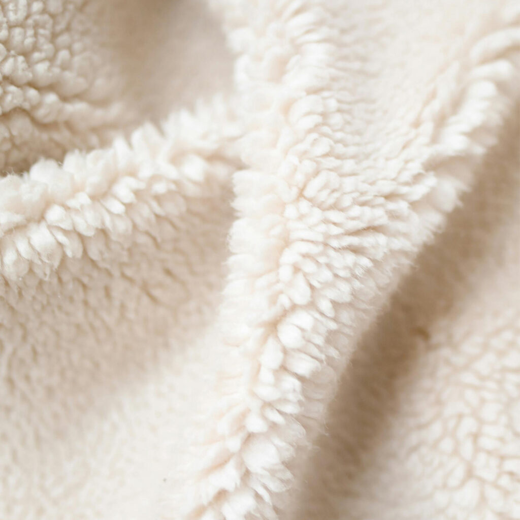 Close-up of sherpa fabric.